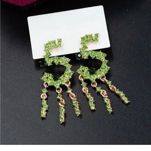 Green Lucky Number Five Earrings